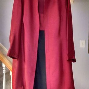 Spiegel 2 Piece Silk Coat Dress - Red and Black